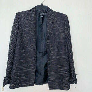 Kasper Black Beige Knit Blazer Jacket size 6